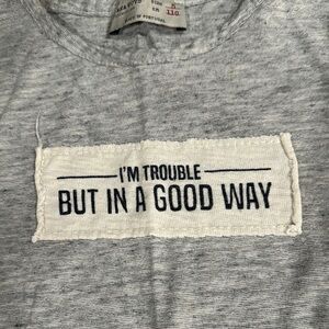 Gray Long Sleeve Tee with Stripes